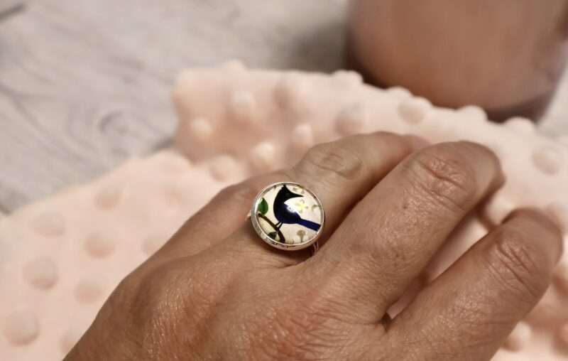 Bague Ronde - Oiseau Bleu – Image 2