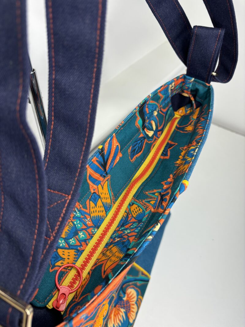 Sac Hoplala - Floral Orange et Bleu – Image 6