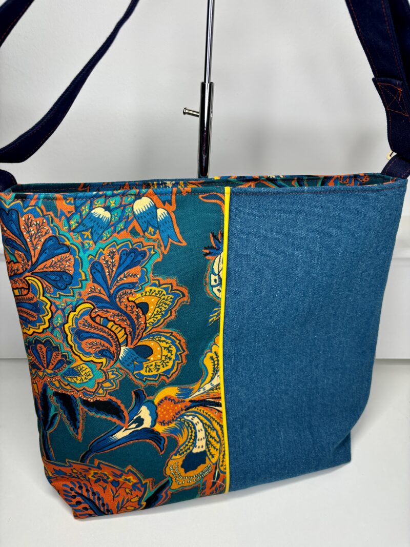 Sac Hoplala - Floral Orange et Bleu – Image 3