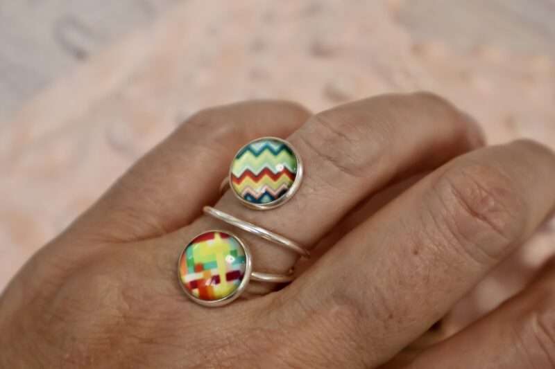 Bague Double - Entrelacs en Couleur – Image 2