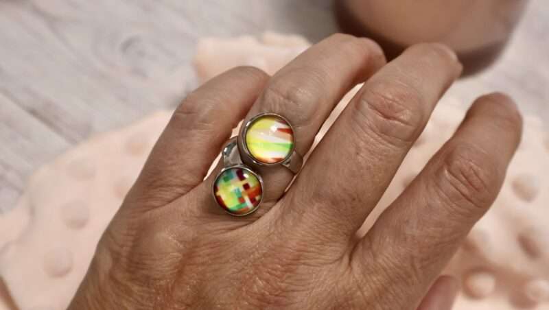 Bague Double - Entrelacs Couleurs – Image 2