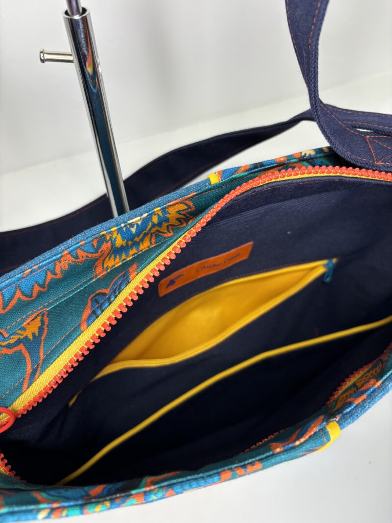 Sac Hoplala - Floral Orange et Bleu – Image 8