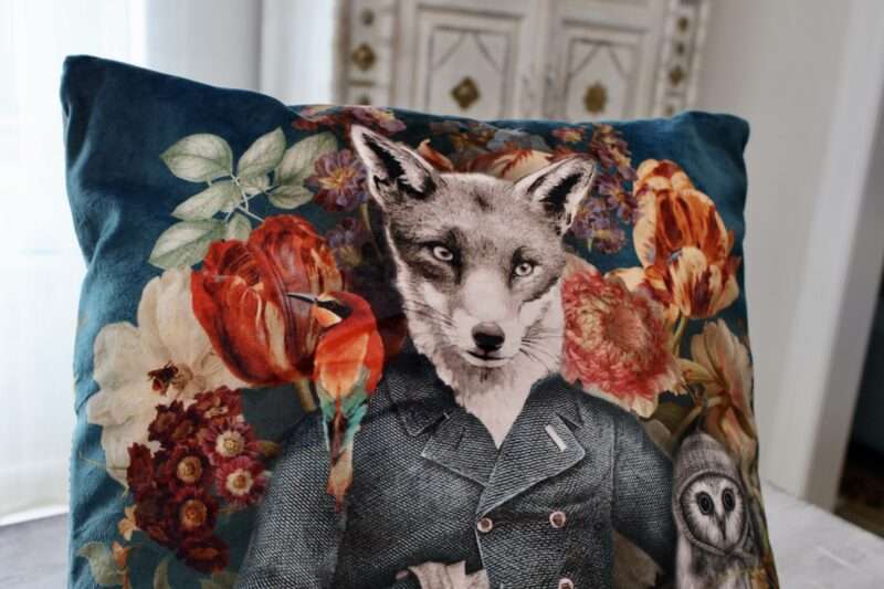 Coussin - Renard et Oiseau Orange – Image 3