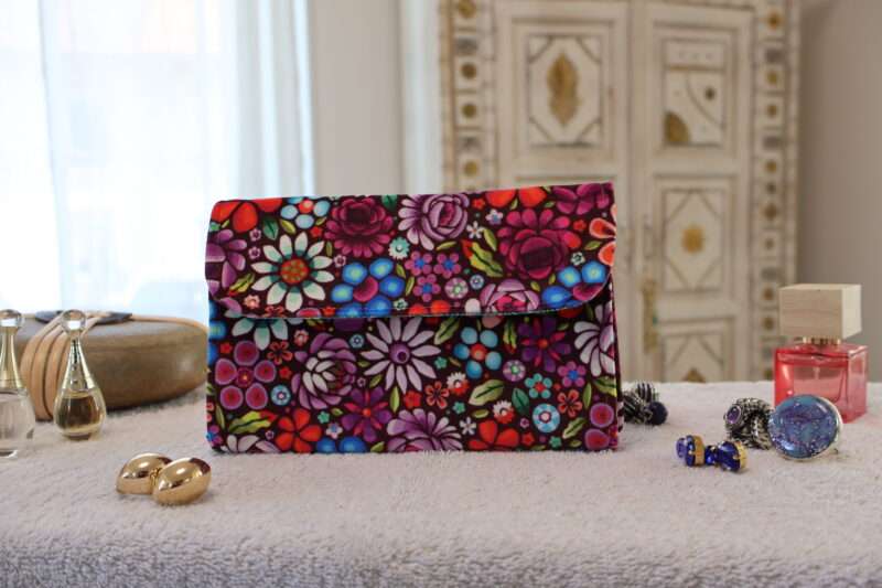 Trousse à Bijoux - Fleurs en Mauve