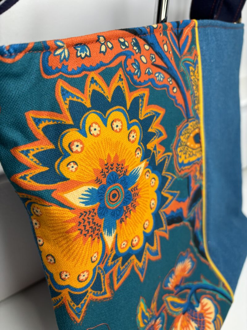 Sac Hoplala - Floral Orange et Bleu – Image 4