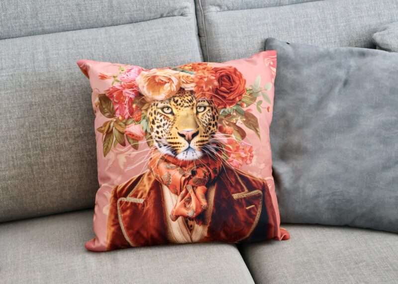 Coussin - Housse Guépard et Foulard