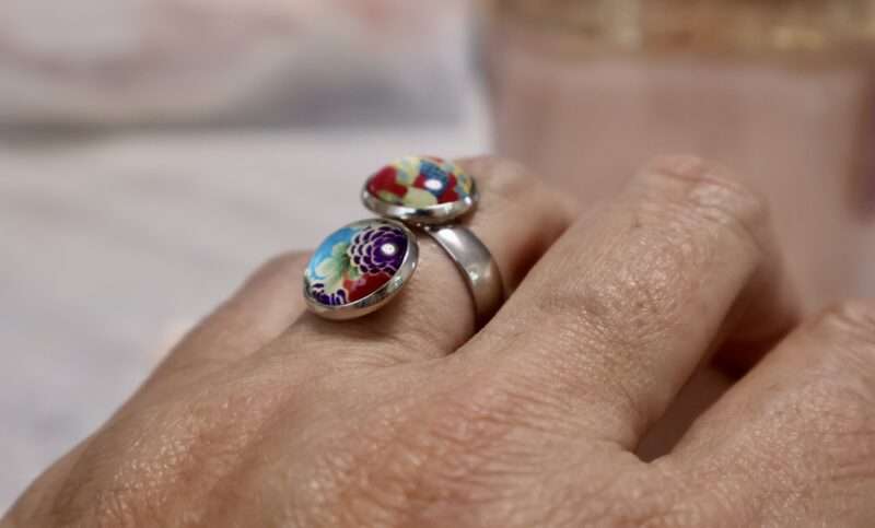 Bague Double - Entrelacs Japon Fuschia – Image 3