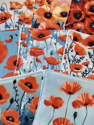 Lot de 8 Lingettes - Champs de Coquelicots