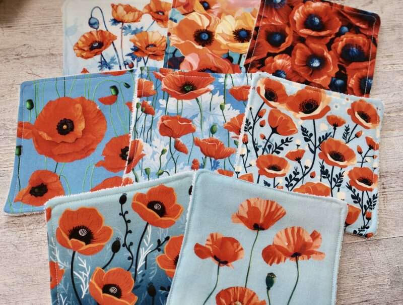 Lot de 8 Lingettes - Champs de Coquelicots