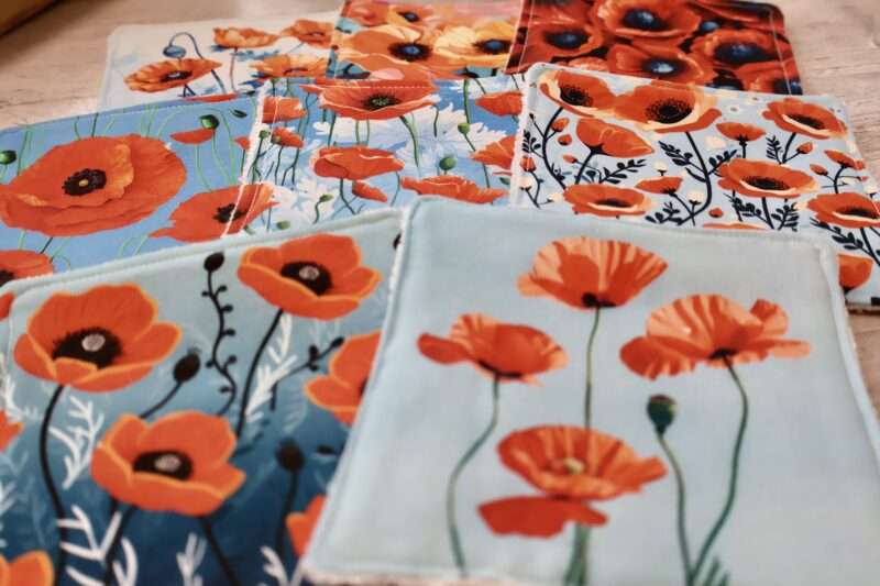Lot de 8 Lingettes - Champs de Coquelicots – Image 2