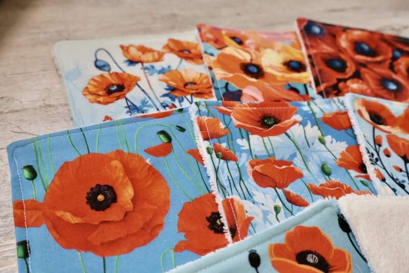 Lot de 8 Lingettes - Champs de Coquelicots – Image 4
