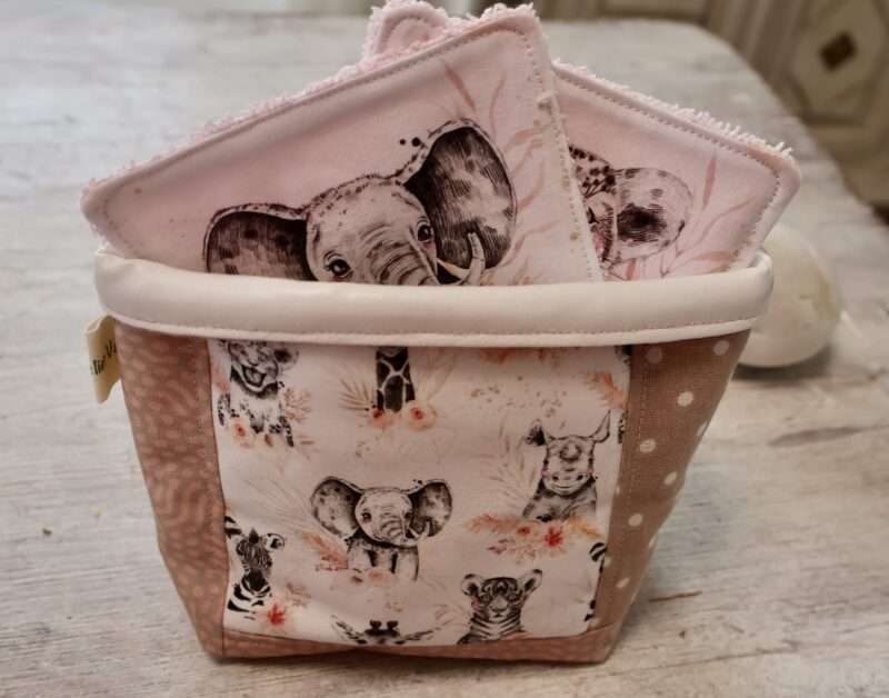 Panière + 8 Lingettes - Zanimo Vieux Rose – Image 10