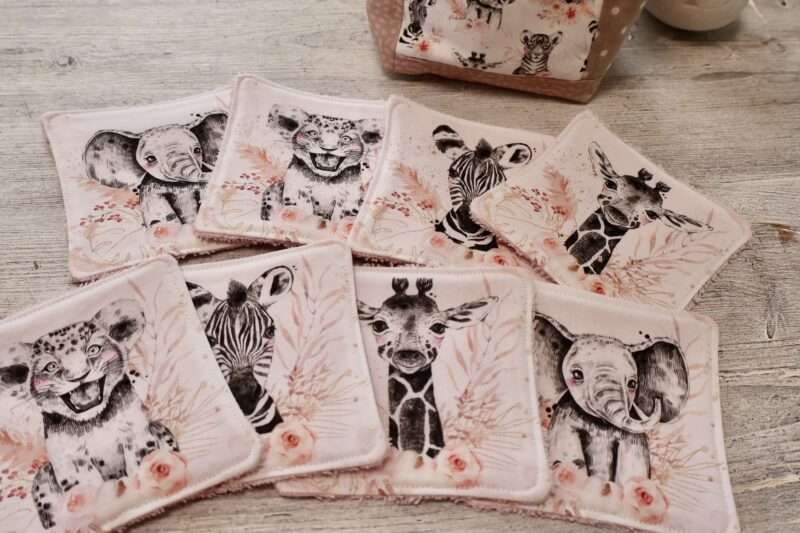 Panière + 8 Lingettes - Zanimo Vieux Rose – Image 2