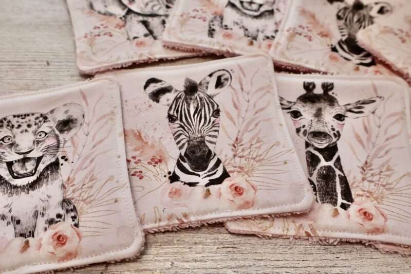Panière + 8 Lingettes - Zanimo Vieux Rose – Image 5