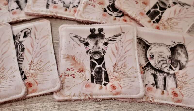 Panière + 8 Lingettes - Zanimo Vieux Rose – Image 7