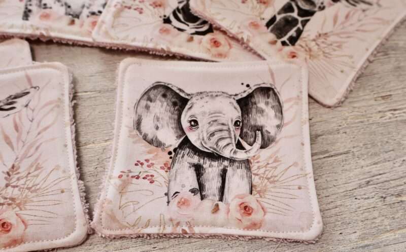 Panière + 8 Lingettes - Zanimo Vieux Rose – Image 8