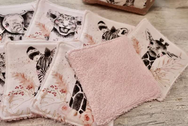 Panière + 8 Lingettes - Zanimo Vieux Rose – Image 9