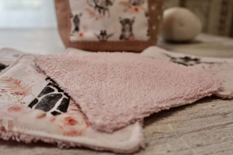 Panière + 8 Lingettes - Zanimo Vieux Rose – Image 3