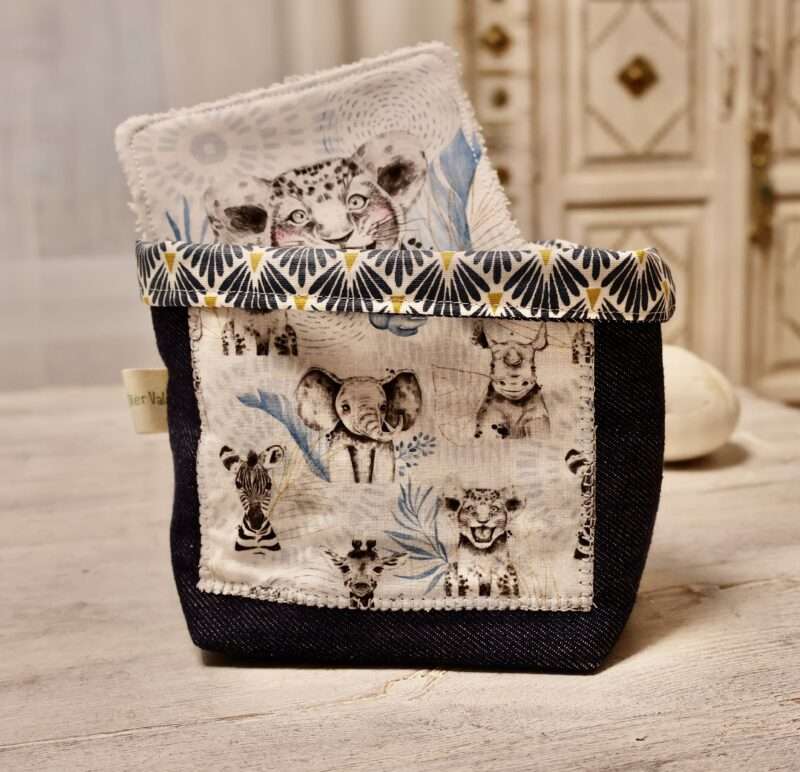 Panière + 8 Lingettes - Zanimo Bleu