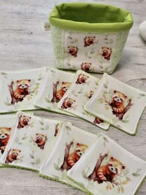 Panière + 8 Lingettes - Panda Roux