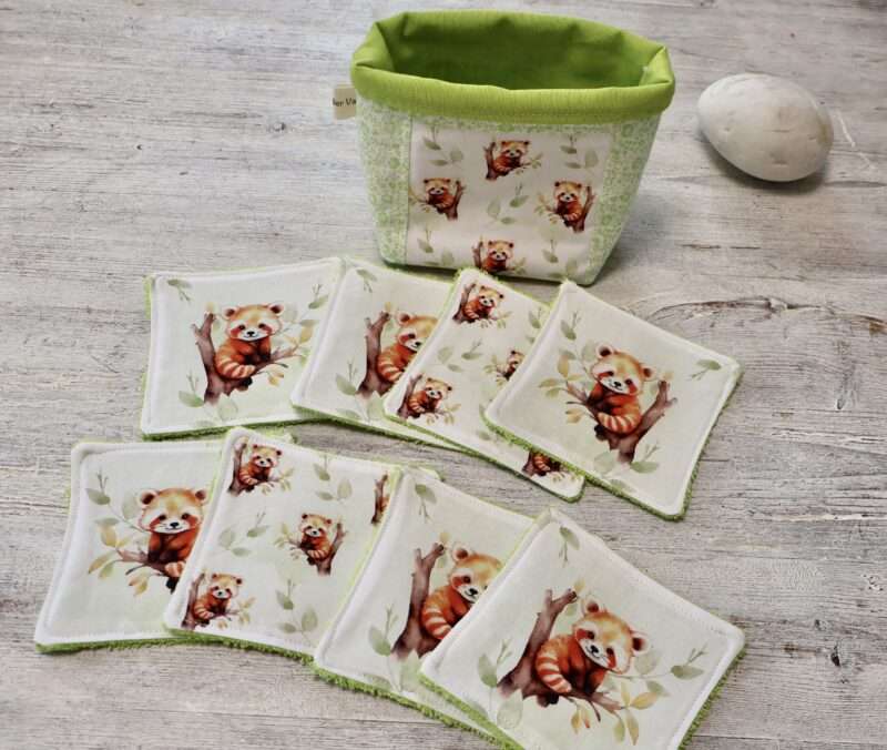 Panière + 8 Lingettes - Panda Roux