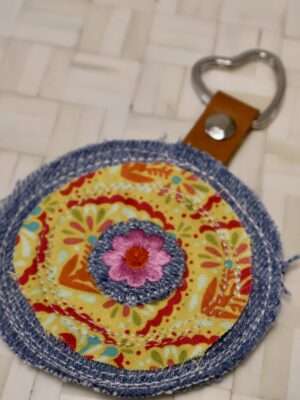 Porte-clés - Fleur Rose